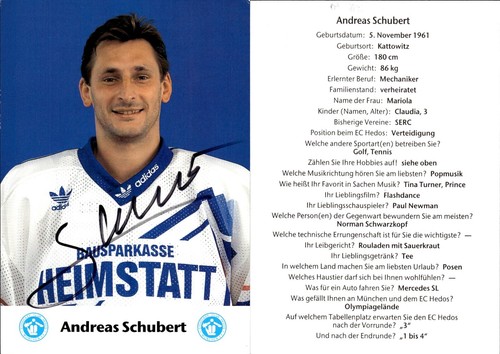 Andreas schubert autogramm ak - autogramm,