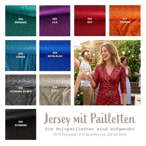 Jersey aufgenähte pailletten - jersey,