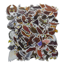 Vinyl Aufkleber Set Stickerpack USA Adler Vogelmotiv Eagle Sticker 50 Stück