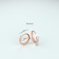 Solid Rose Gold Huggie Hoop