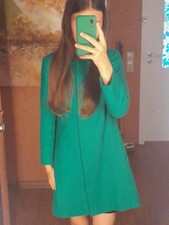 Benetton gefütterte lange Jacke Kurzer Mantel Grün Gr 32 XXS Mädchen