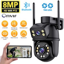 DUAL LENS 8MP FUNK WLAN WIFI IP NETZWERK CAMERA Outdoor AUßEN ÜBERWACHUNGSKAMERA