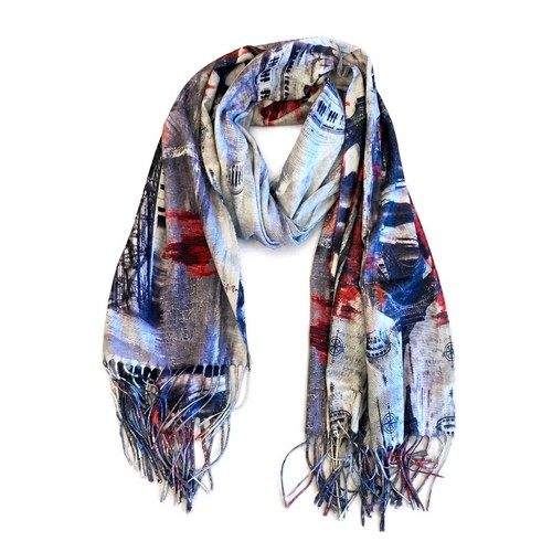 Xxl damen schal paris print - schal,