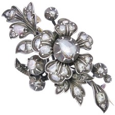 Brosche Rosenschliff Diamanten