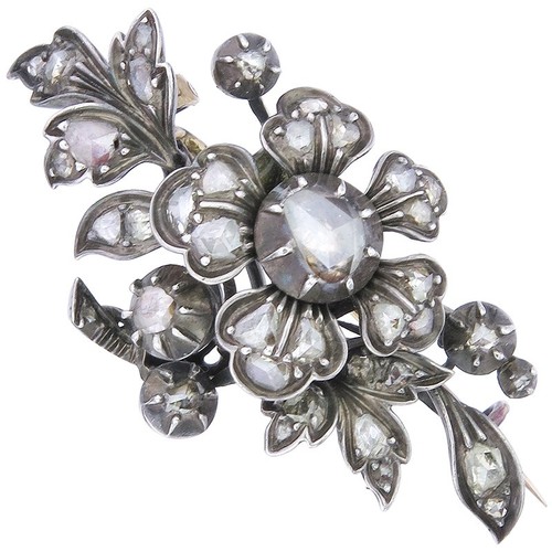 Brosche rosenschliff diamanten - brosche,
