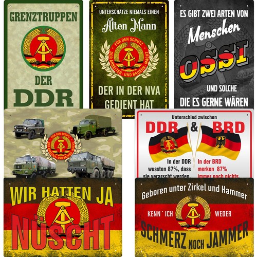 Ddr blechschild ossi retro - blechschild,