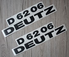 Deutz Aufkleber für Traktor D6206 Logo Emblem Sticker Label schwarz (ab 1974)