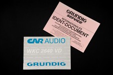 GRUNDIG WKC 2640 VD, Car Audio, Autoradio, Bedienungsanleitung u. Ident-Doku.