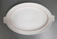 Große Platte mit Griffe Meissen Koralle roter Faden Rand Rot Entw. Paul Börner 