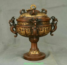 10" Old Chinese Purple Bronze