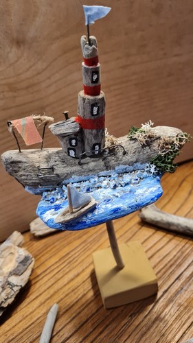 Deko leuchtturm treibholz - deko,