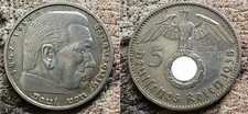 5 Reichsmark Hindenburg 1938 A (Berlin) mit HK Drittes Reich - 2.WK Adler