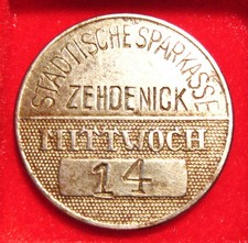 Eisenmarke Städt. Sparkasse Zehdenick Mittwoch 14 Bodepanzer Hannover Hbg Berlin