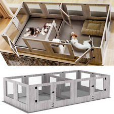 Groß Wurfbox Welpenbox Wurfkiste Welpenschutzleisten Schlafplatz Glas + Holz XXL