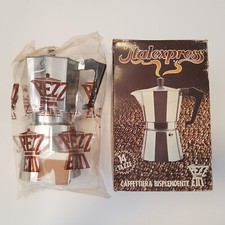 Pezetti Italexpress Moka Espresso Kaffeemaschine 14 Tassen Herdplatte Kaffee Italien Neu aus altem Lagerbestand Vintage