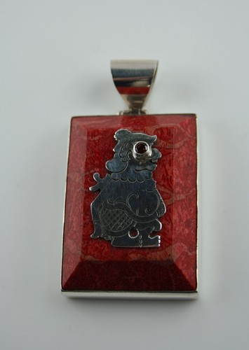 Korallen anhänger sterling - korallen,