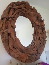 Spiegel Treibholz Teak Holz Holzrahmen Design Wandspiegel