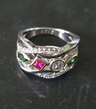 Damenring, 925, mit 4