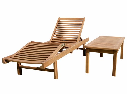 Teak sonnenliege gartenliege - teak,