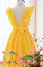 Zara Damen kurzes trägerkleid aus taft mit schleife Gelb GR- L/XL