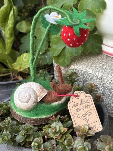Filz schnecke mit - filz-schnecke, auf