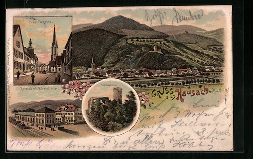 Lithographie hausach baden - hausach, /baden