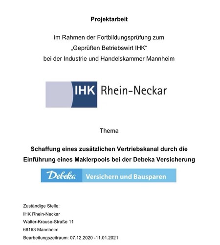 Projektarbeit betriebswirt ihk - betriebswirt,