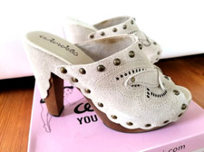 "Wandelei" Plateau Clogs, Gr. 38 - Wildleder , rutsch hemmende Sohle, im Karton