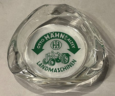 Alter Werbe Aschenbecher Otto Hähn Alzey Landmaschinen Glas 11cm bunt 70erJ Deko