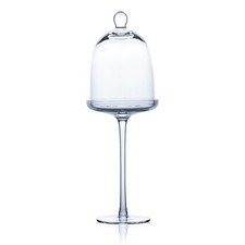 Glasglocke, Glasplatte mit Haube auf Fuß COVER H. 33cm D. 12cm rund Sandra Rich
