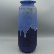 Seltene Vintage Vase von Scheurich Keramik Blau,  27 cm - Modell 206-27 Fat Lava