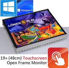 19" 48cm OPENFRAME MONITOR DISPLAY NOVOMATIC USB 3M TOUCHSCREEN WINDOWS 7 10 11