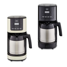 Kaffeemaschine Kaffeeautomat Thermo-Kanne Schwarz Weiß 12 Tassen 1,5L Edelstahl