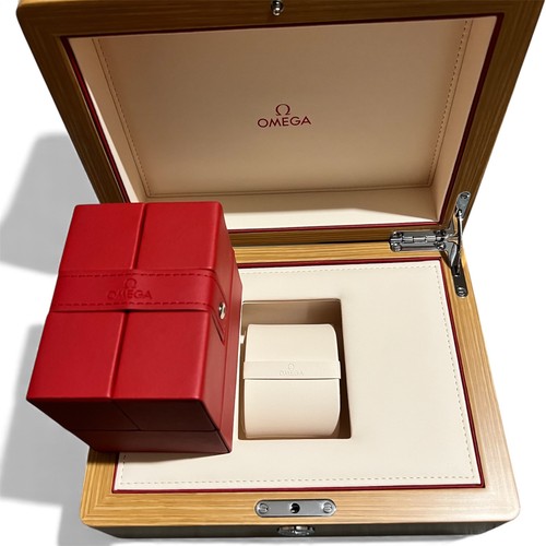 Genuine omega wooden watch box - watch,