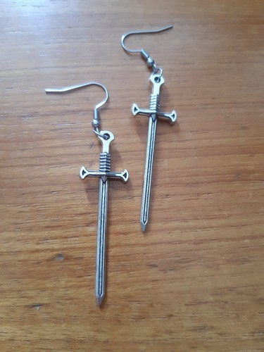 Ohrringe schwert silber - schwert,