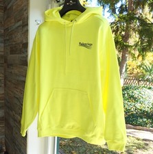 BALENCIAGA SWEATER M hoody hoodie pulli pullover neon yellow political logo