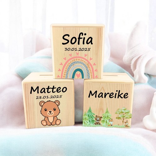 Spardose holz personalisiert - spardose,