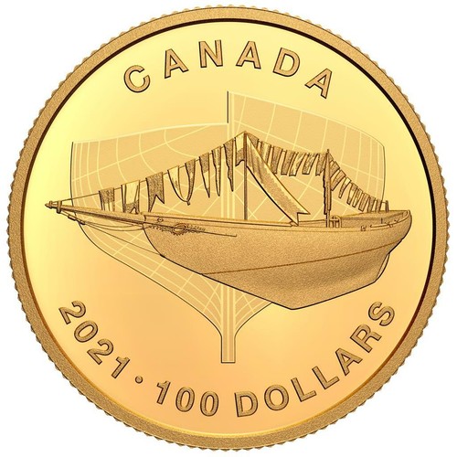 Goldmünze bluenose 100 jahre - bluenose,