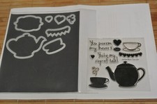 SIZZIX - STEMPEL + STANZENSET  "TEAPOTS"