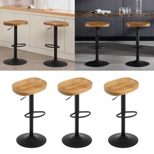 1/2/4x Holz Drehbar Barhocker