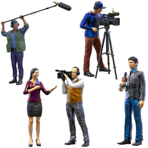 Reporter mit kamera set 3d - kamera,