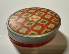 FOSSIL Metalldose oval Verpackung Dosen Schatullen Aufbewahrung LEER ☆