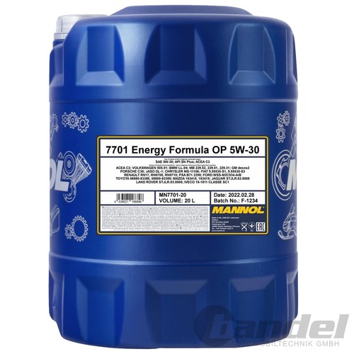 20l motoröl mannol - mannol, energy