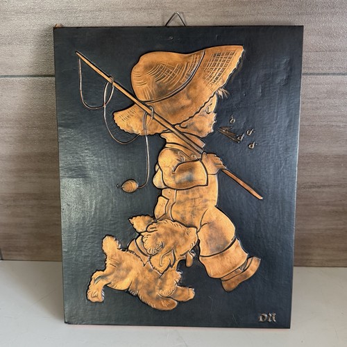 Vintage kupfer reliefbild - vintage,