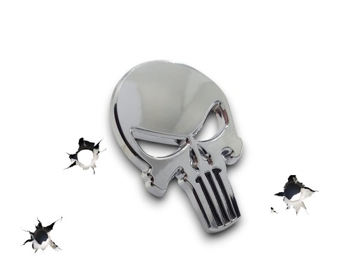 Totenkopf metall aufkleber - 3d,