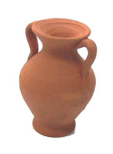 Vase aus rotem ton - , mit