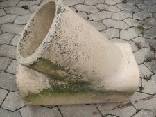 Schamotterohr 20x20cm innen mit angeformter 45° Öffnung 50cm Bauhöhe