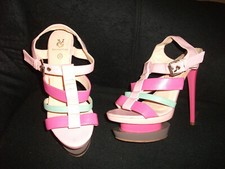 Sexy High Heels Plateau Stiletto v. Valentino Giaro, Rosa / Mint Gr.39