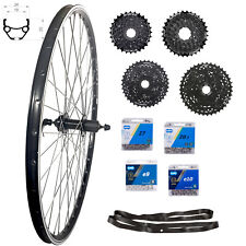 28 Zoll Hinterrad Hohlkammer Geöst Hohlachse Shimano Kranz 7/8/9/10-fach + Kette