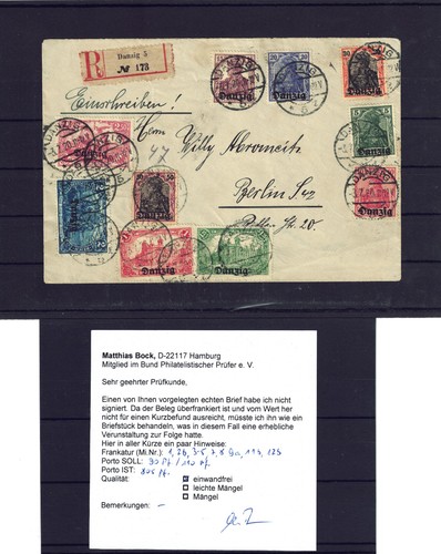 Danzig einschreiben 1920 - einschreiben,